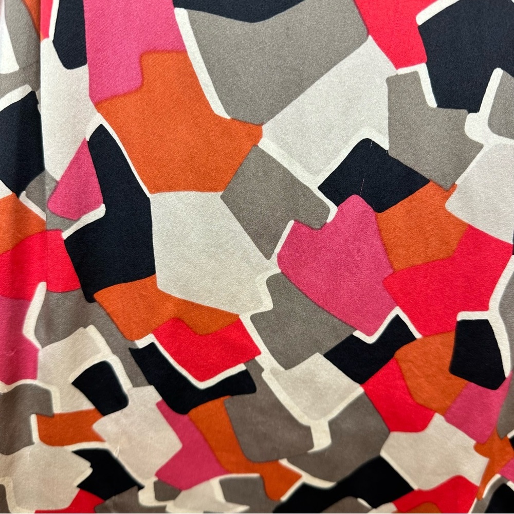 Tyler Boe 100% Silk Mod Print Colorful Snap Front Tunic Size L🔥🔥 - Picture 8 of 15